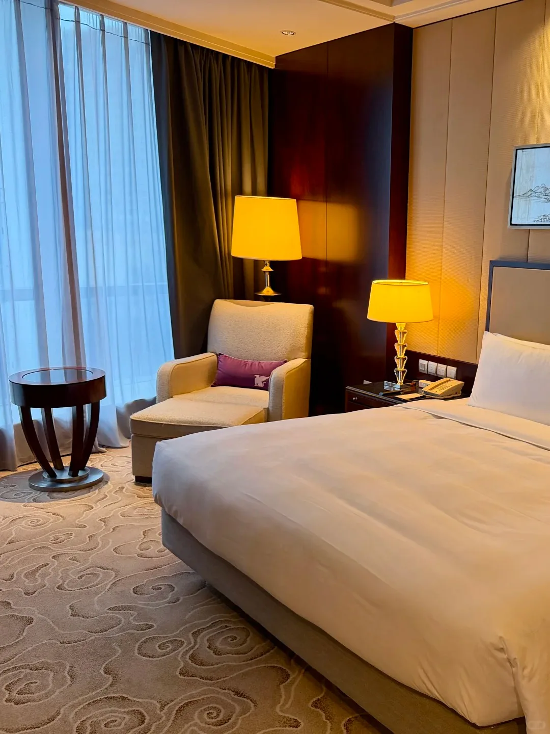 Guest room photographed during a combined Moxy and JW Marriott Chongqing staycation
