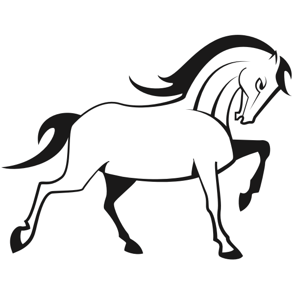 Elegant line-art illustration of a galloping horse